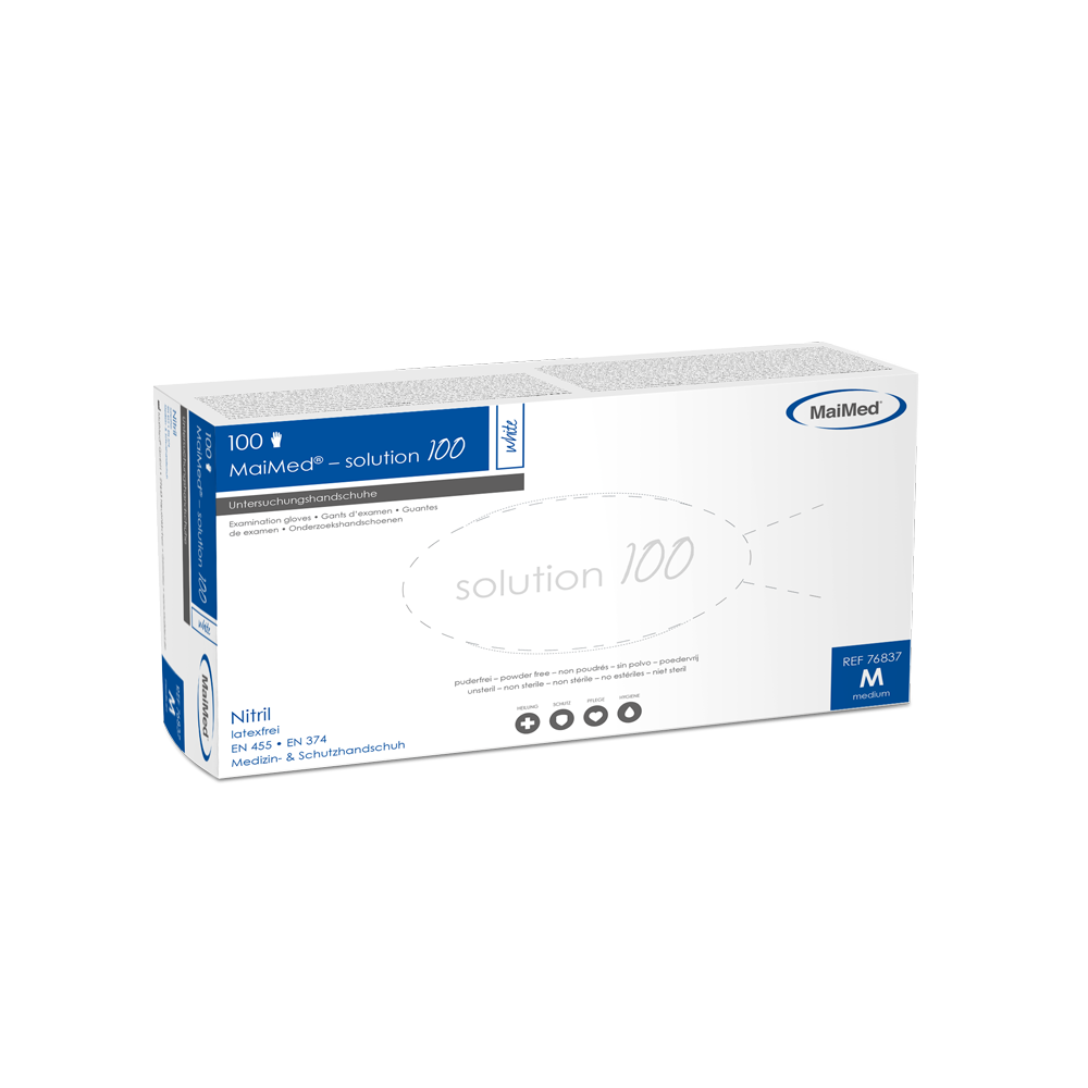 MaiMed® Solution 100 Weiß Handschuhe, 100 Stk.