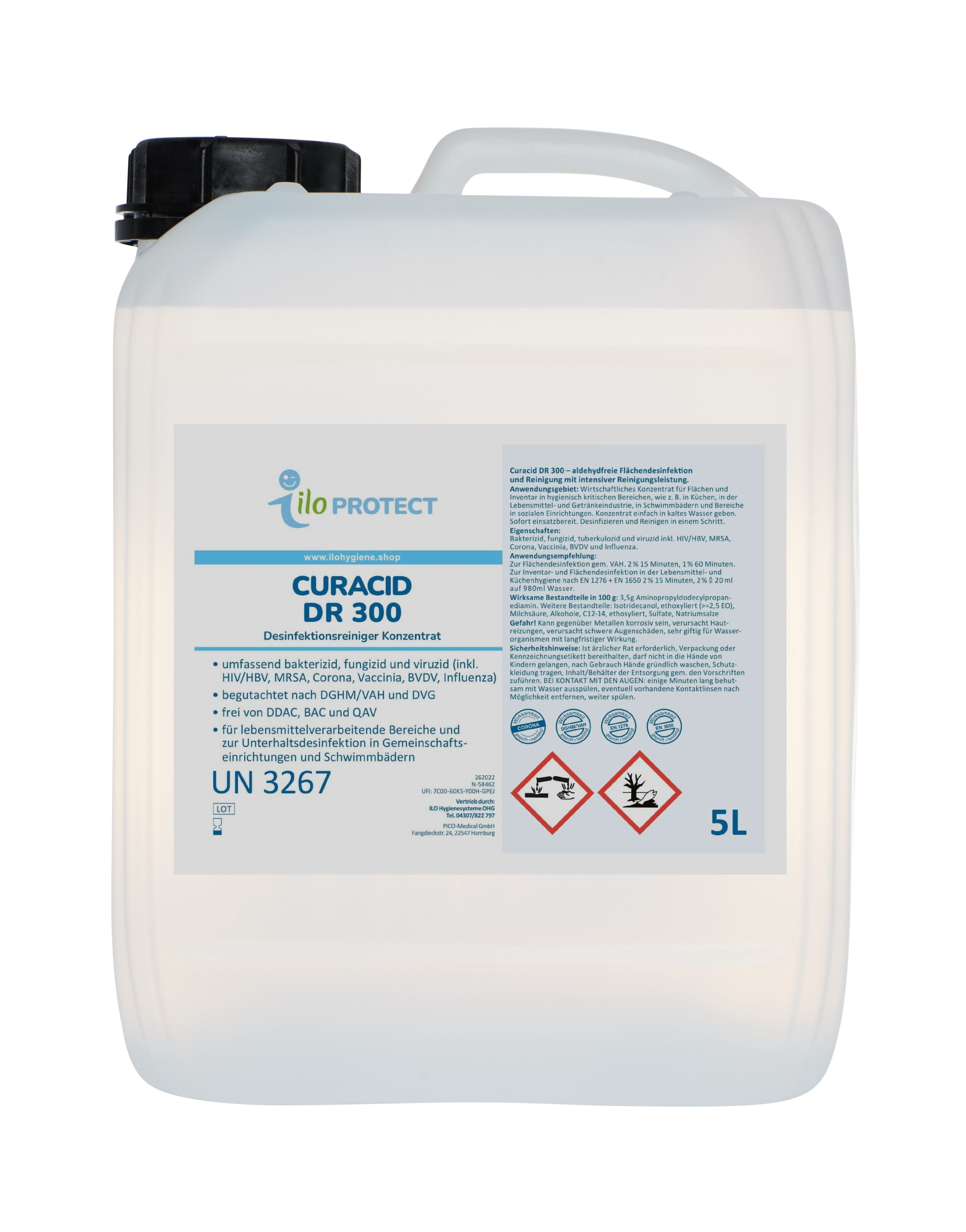 ILO Protect Curacid DR300, Desinfektionsreiniger Konzentrat, 5 L