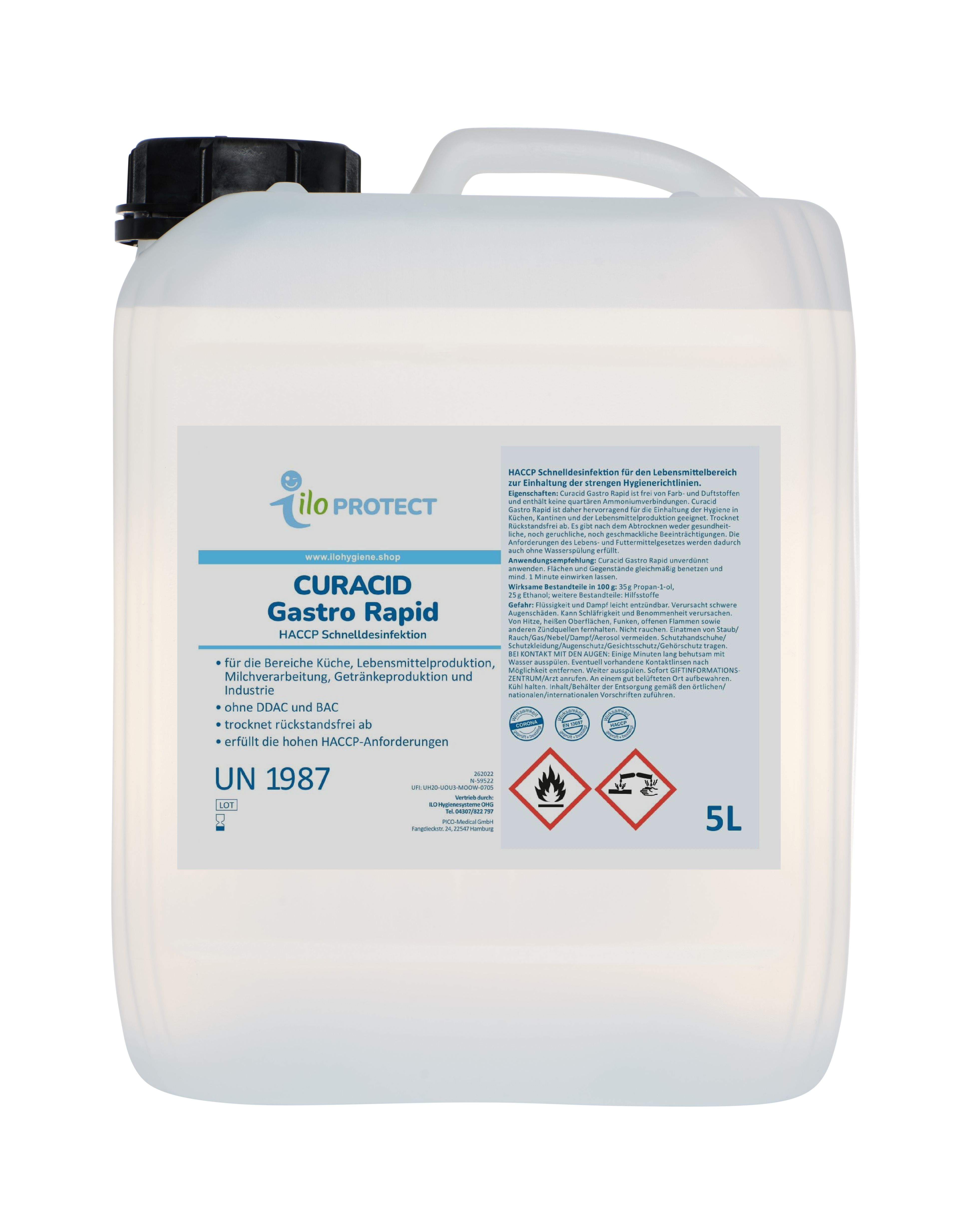 ILO Protect Curacid Gastro Rapid Sprühdesinfektionsmittel, 5 L